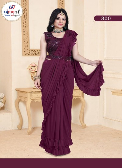 Affordable Ready to Wear Sarees Budget Friendly Pre Stitched Saree Collection by Ajmera Fashion Limited in Surat