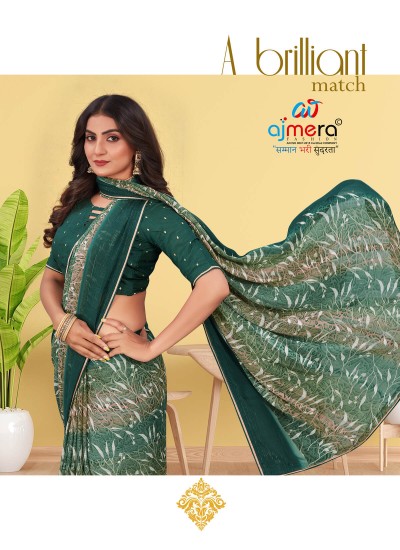 Celestial Charm Georgette Chiffon Saree with Fancy Motif and Elegant Design in Surat