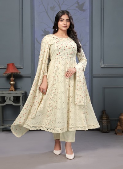 Chikan Embroidered Long Kurti with Elegant Traditional Design in Surat