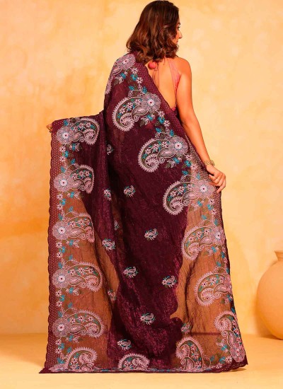 Classic Embroidered Saree Georgette with Modern Designer Touch in Surat