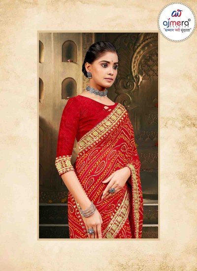 Explore Bandhani Saree with Gota Patti Border for Timeless Elegance in Surat