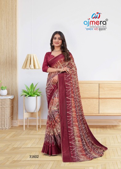 Georgette Chiffon Saree with Glamorous Fancy Pattern in Surat