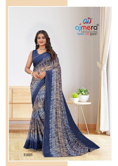 Georgette Chiffon Saree with Glamorous Fancy Pattern in Surat