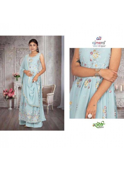 Georgette Long Gown with Dupatta Multy Thread Work Set of Four in Surat
