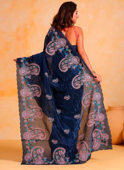 Graceful Embroidered Georgette Saree Perfect for Celebrations in Surat