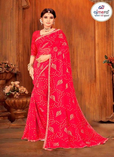 Lightweight Georgette Bandhani Saree Vibrant Festive Wear in Surat