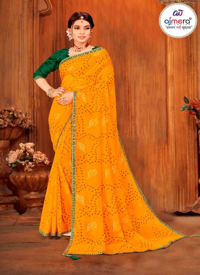 Lightweight Georgette Bandhani Saree Vibrant Festive Wear in Surat