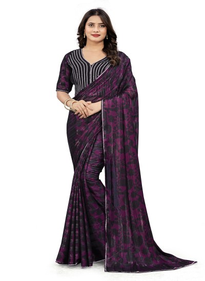 Modern Ready to Wear Saree Quick Draping Embroidered Silk Saree Ajmera Fashion Limited in Surat