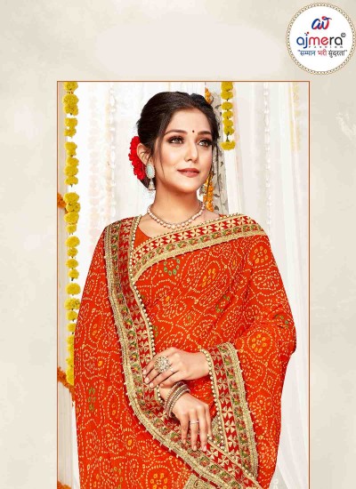 Moonlit Bandhani Saree Traditional Elegance with a Celestial Touch in Kuwait