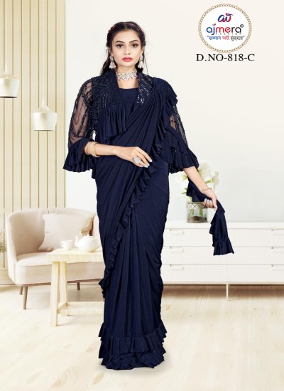Pre Stitched Wholesale Sarees Stylish and Ready to Wear Collection for Retailers Ajmera Fashion Limited in Surat