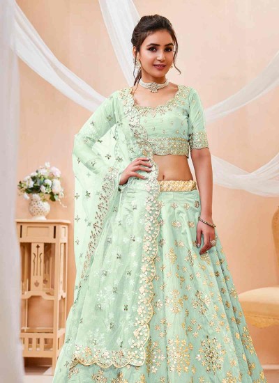 Premium Art Silk Lehenga Choli with Designer Jari and Sequins Embroidery for Special Occasions in Surat