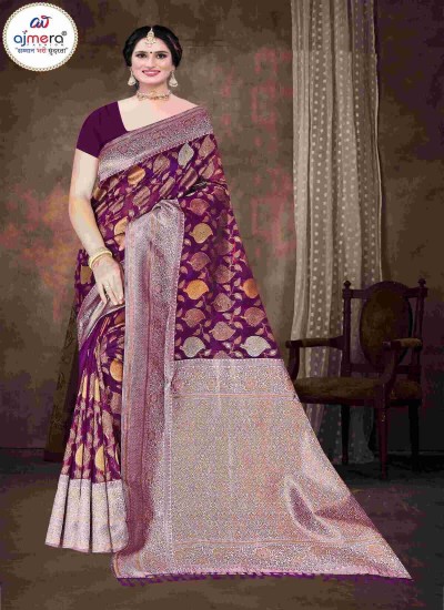 Regal Violet Banarasi Silk Woven Saree Luxurious and Perfect for Weddings in Surat