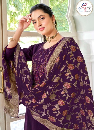 Silk Blend Designer Suit Luxurious Ethnic Wear for Women in Surat