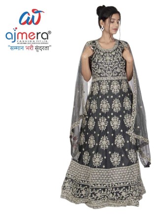Silk Thread Work Gown with Dupatta Elegant Ethnic Wear in Surat