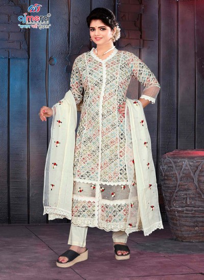 Traditional Kashmiri Kurti for Women Handcrafted Embroidery in Soft Cotton Silk or Georgette in Surat