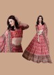 Traditional Peach Banarasi Lehenga with Digital Prints and Crochet Work  in Surat