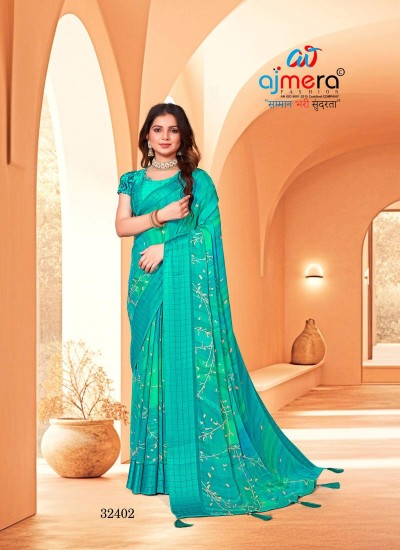 Trendy Viscose Georgette Saree Soft Fabric and Eye Catching Patterns in Surat