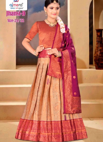 Wholesale Kids Ethnic Wear Lehenga Choli with Zari Mirror Work and Modern Cuts in Surat