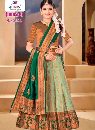 Wholesale Kids Ethnic Wear Lehenga Choli with Zari Mirror Work and Modern Cuts in Surat